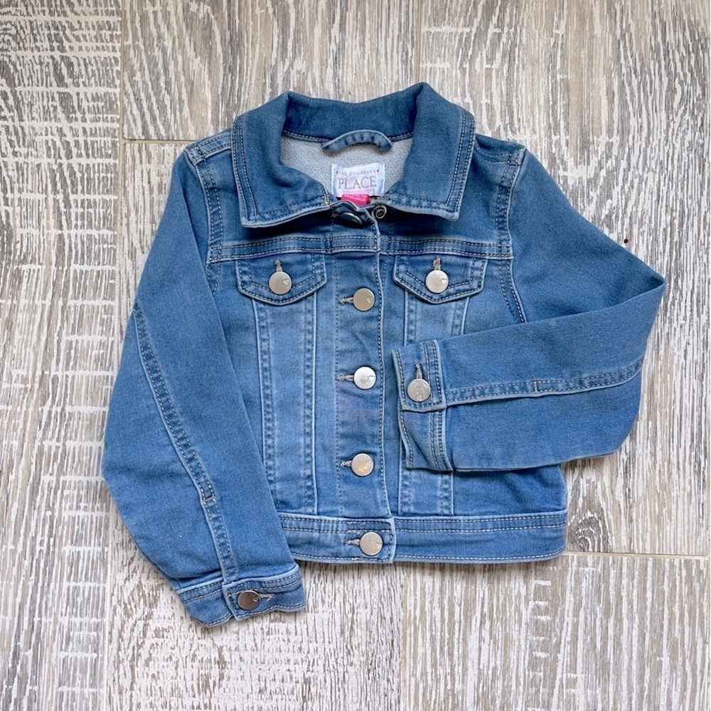 Children’s Place Girls Soft blue denim jean jacket snap front 2T - Picture 1 of 6